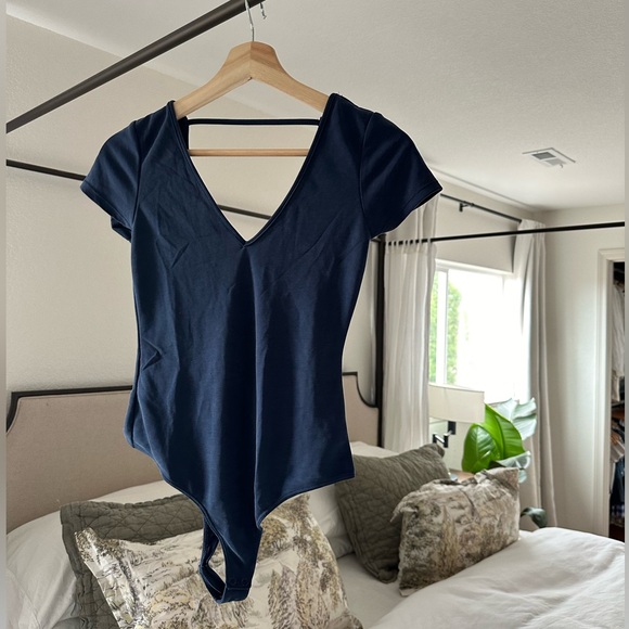 Thong bodysuit from Anthropologie navy - Picture 3 of 3